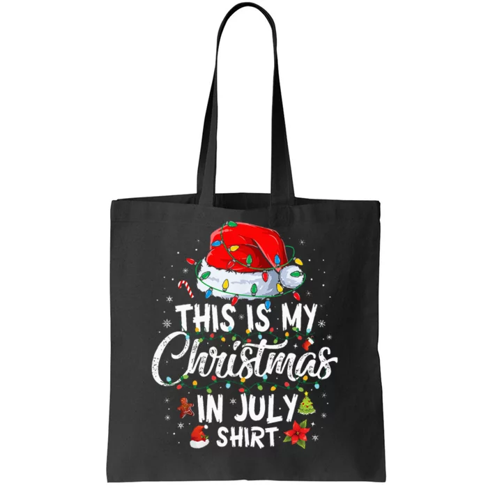 Christmas in July Santa Hat Summer Beach Vacation Xmas Tote Bag