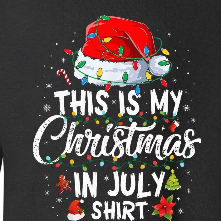 Christmas in July Santa Hat Summer Beach Vacation Xmas Toddler Sweatshirt