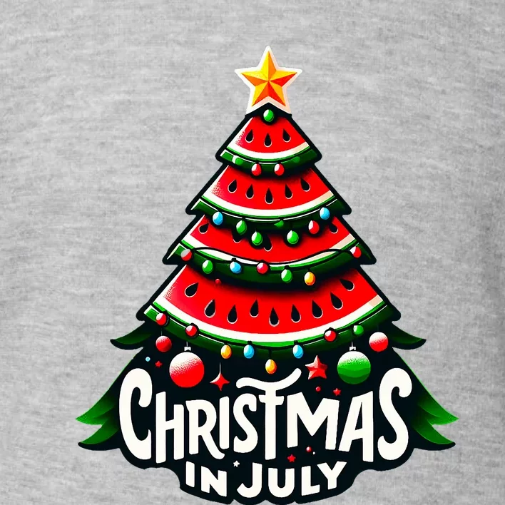 Christmas In July Watermelon Xmas Tree Summer Toddler Sweatshirt