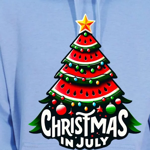 Christmas In July Watermelon Xmas Tree Summer Unisex Surf Hoodie