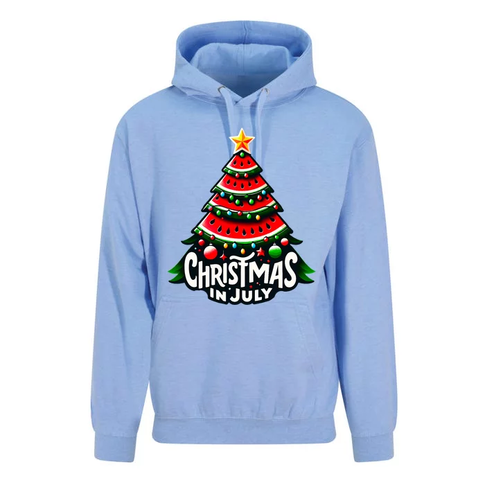 Christmas In July Watermelon Xmas Tree Summer Unisex Surf Hoodie