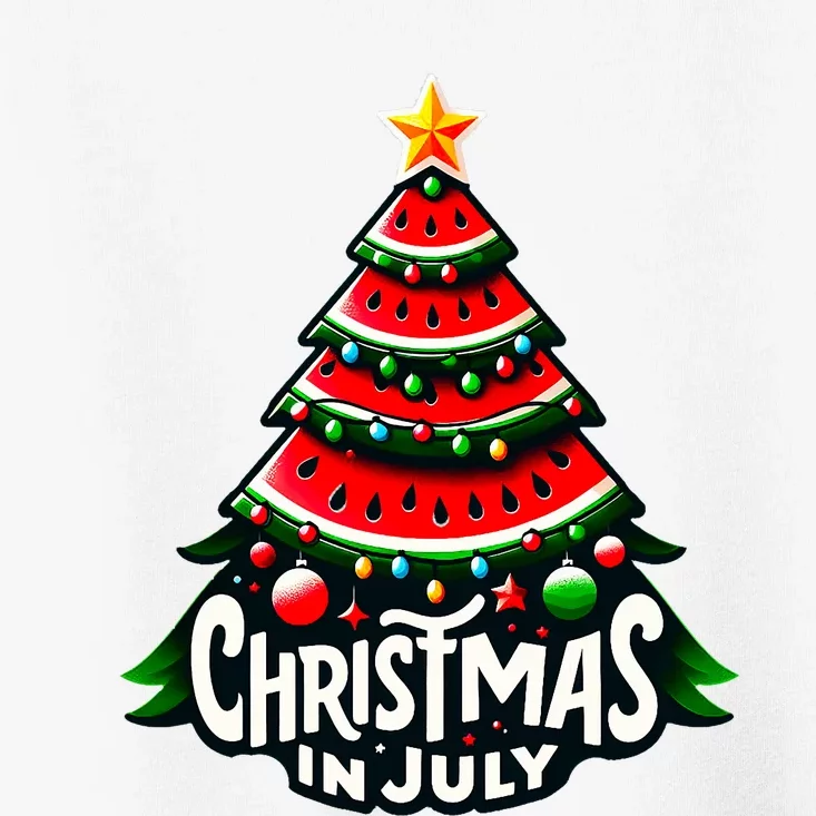 Christmas In July Watermelon Xmas Tree Summer Toddler T-Shirt