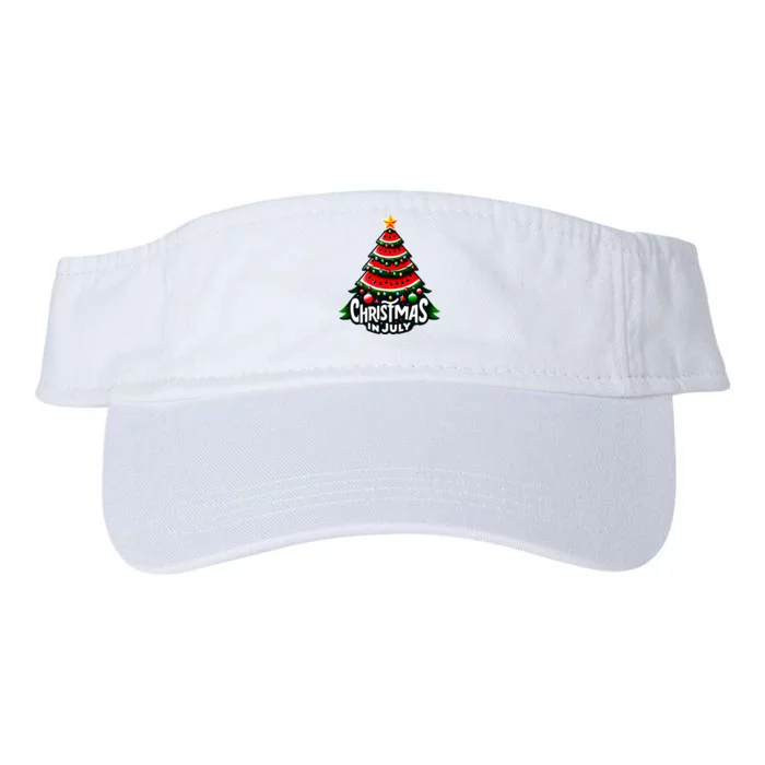 Christmas In July Watermelon Xmas Tree Summer Valucap Bio-Washed Visor