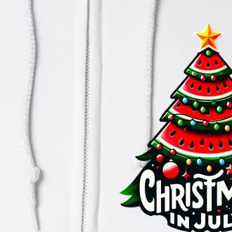 Christmas In July Watermelon Xmas Tree Summer Full Zip Hoodie