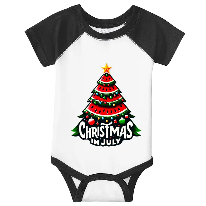 Christmas In July Watermelon Xmas Tree Summer Infant Baby Jersey Bodysuit