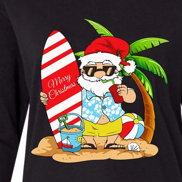 Christmas In July Summer Beach Vacation Womens Cotton Relaxed Long Sleeve T-Shirt