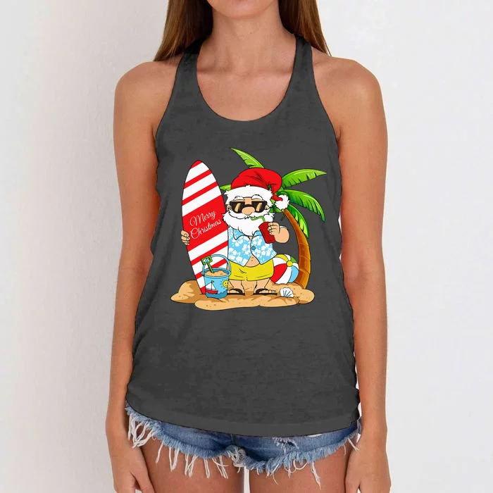 Christmas In July Summer Beach Vacation Women's Knotted Racerback Tank