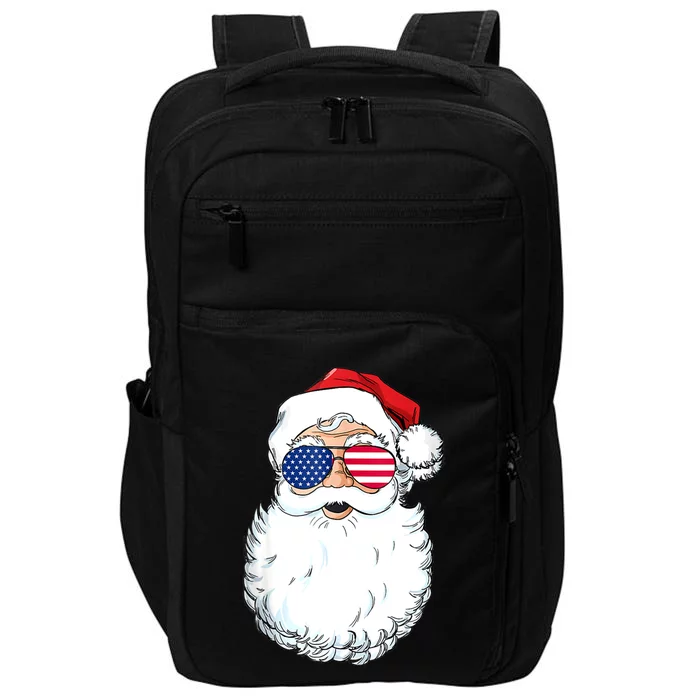 Christmas In July Santa Claus Patriotic USA Sunglasses Impact Tech Backpack