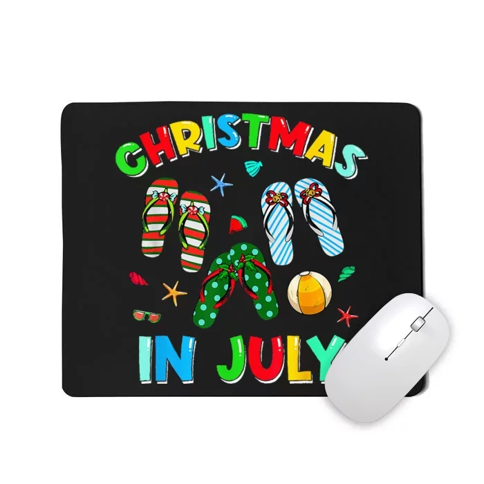 Christmas In July No Cookies Just Cocktails Summer Flamingo Mousepad