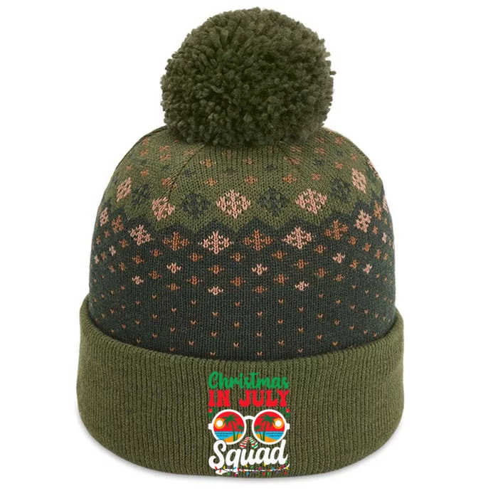 Christmas In July Squad Family Beach Vacation Summer The Baniff Cuffed Pom Beanie