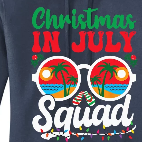 Christmas In July Squad Family Beach Vacation Summer Women's Pullover Hoodie