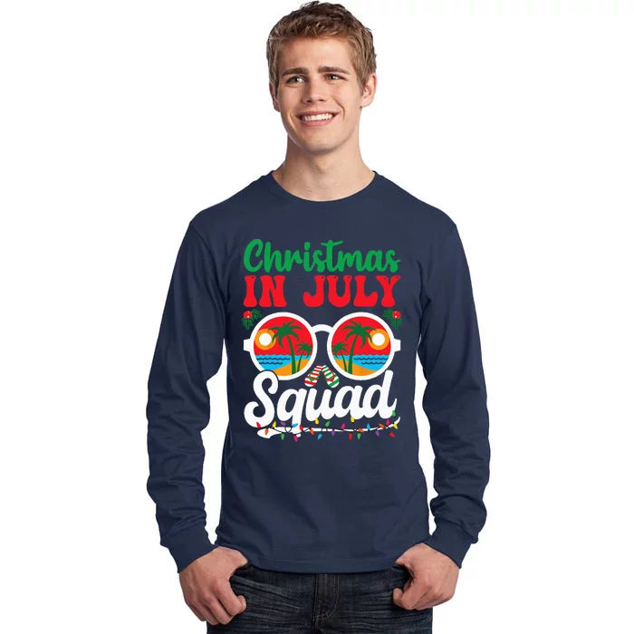 Christmas In July Squad Family Beach Vacation Summer Tall Long Sleeve T-Shirt