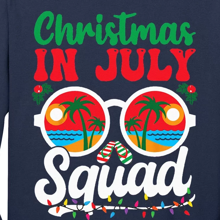 Christmas In July Squad Family Beach Vacation Summer Tall Long Sleeve T-Shirt