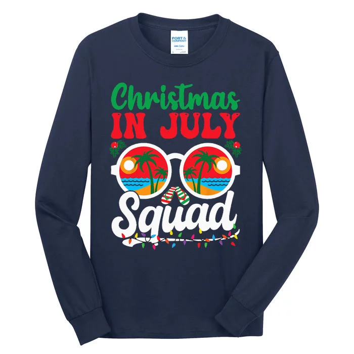 Christmas In July Squad Family Beach Vacation Summer Tall Long Sleeve T-Shirt