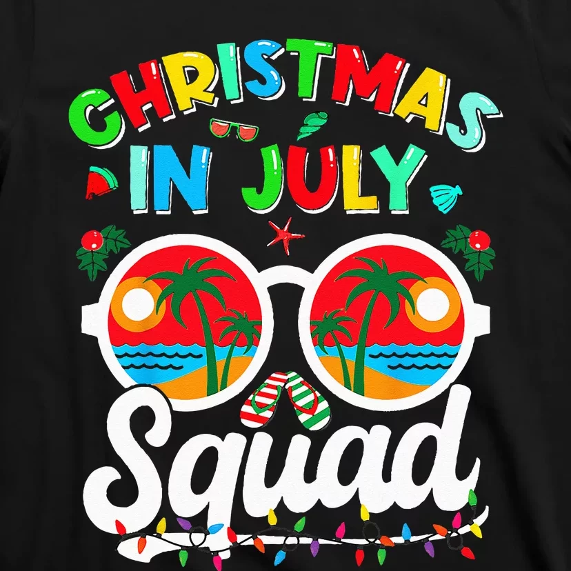 Christmas In July Squad Family Beach Vacation Summer T-Shirt