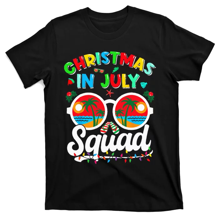 Christmas In July Squad Family Beach Vacation Summer T-Shirt