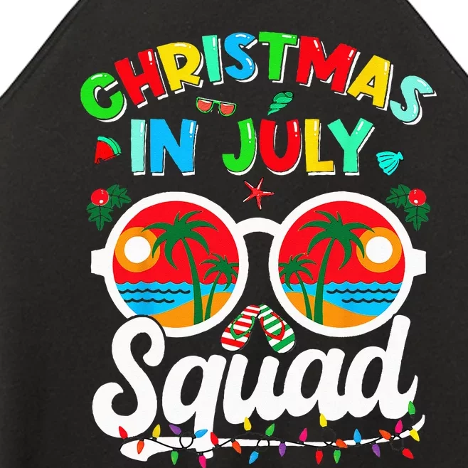 Christmas In July Squad Family Beach Vacation Summer Women’s Perfect Tri Rocker Tank