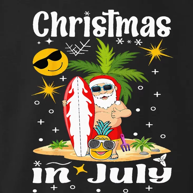 Christmas In July Santa Hat Sunglasses Summer Vacation Beach Toddler Hoodie