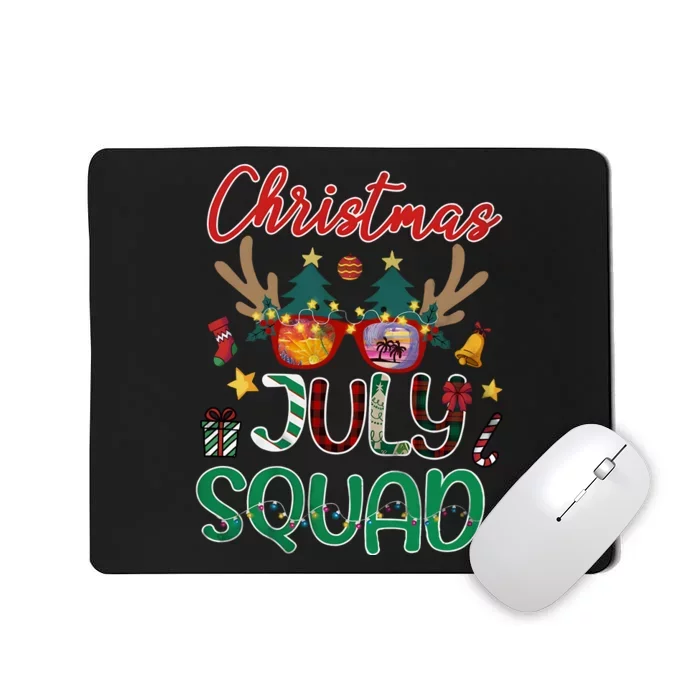 Christmas In July Santa Hat Sunglasses Summer Mousepad