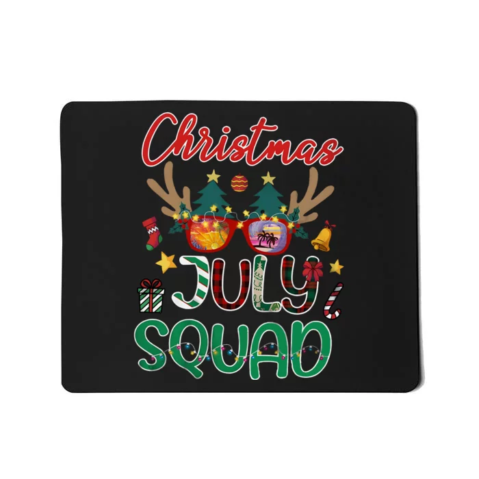 Christmas In July Santa Hat Sunglasses Summer Mousepad