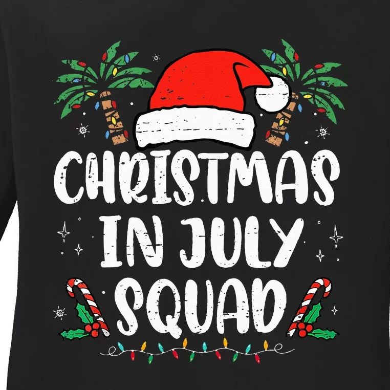 Christmas In July Squad Funny Summer Xmas Holiday Ladies Long Sleeve Shirt