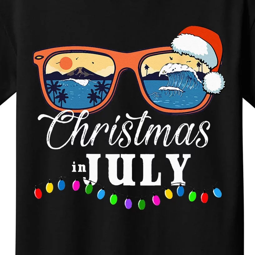 Christmas In July Funny Santa Summer Beach Vacation Kids T-Shirt