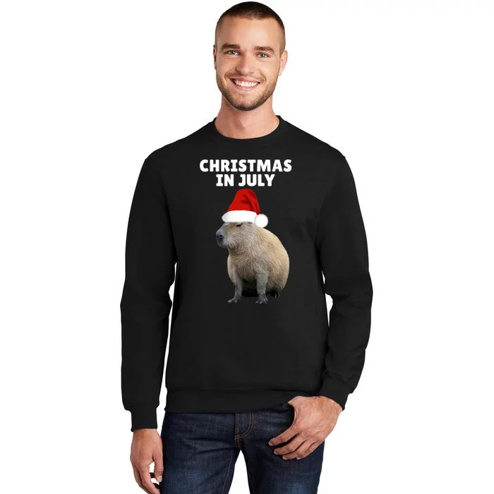 Christmas In July Capybara Ok I Pull Up Tall Sweatshirt