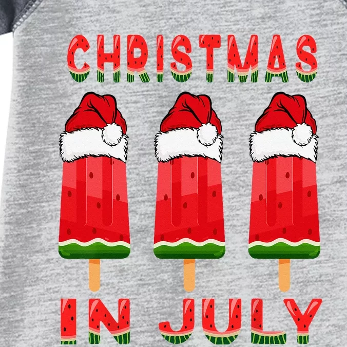 Christmas In July Watermelon Ice Pops Fun Christmas In July Infant Baby Jersey Bodysuit