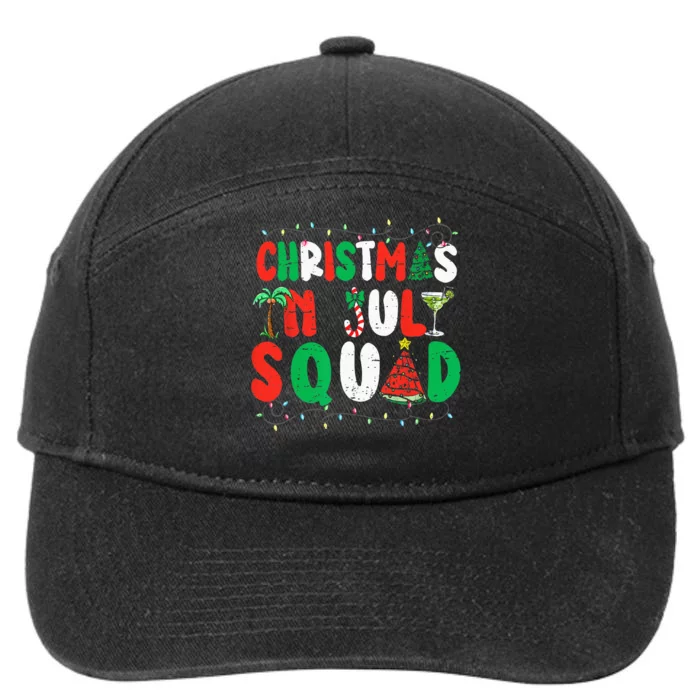 Christmas In July Squad Funny Summer Xmas 7-Panel Snapback Hat