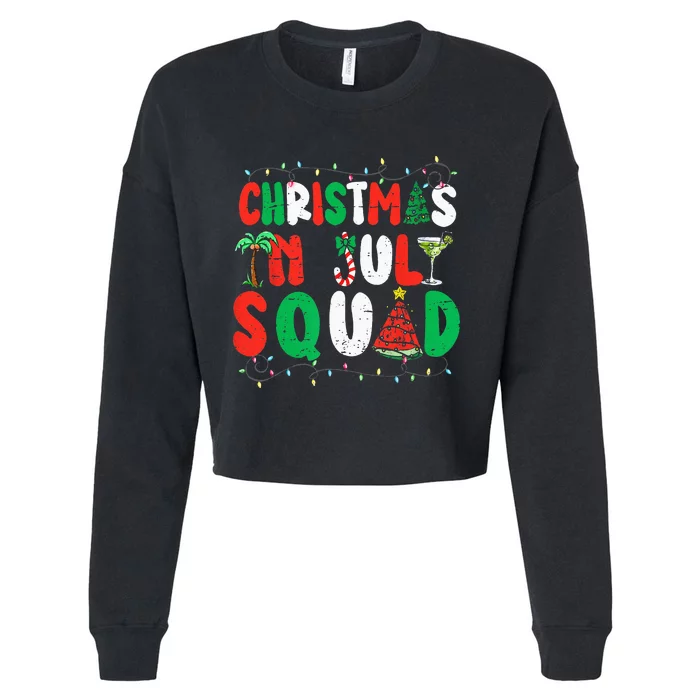 Christmas In July Squad Funny Summer Xmas Cropped Pullover Crew