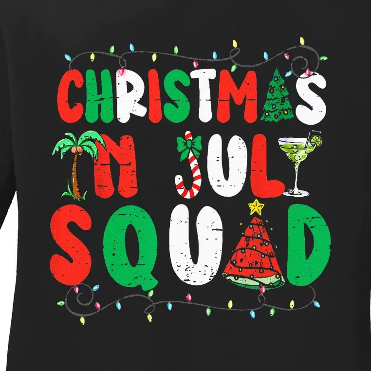 Christmas In July Squad Funny Summer Xmas Ladies Long Sleeve Shirt