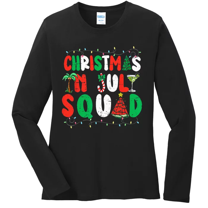 Christmas In July Squad Funny Summer Xmas Ladies Long Sleeve Shirt