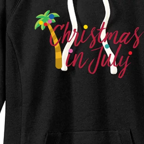 Christmas In July Palm Tree Women's Fleece Hoodie