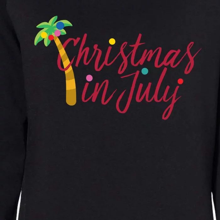 Christmas In July Palm Tree Womens California Wash Sweatshirt