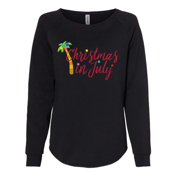 Christmas In July Palm Tree Womens California Wash Sweatshirt