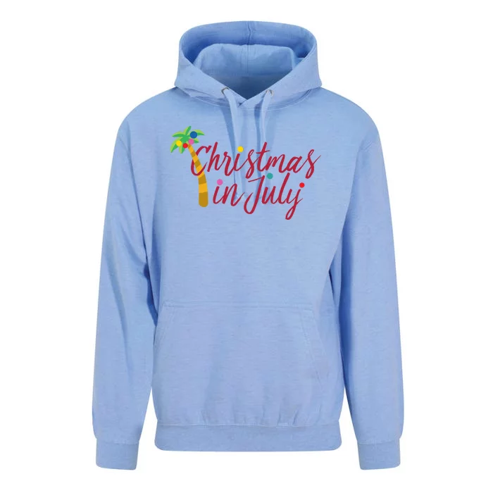 Christmas In July Palm Tree Unisex Surf Hoodie