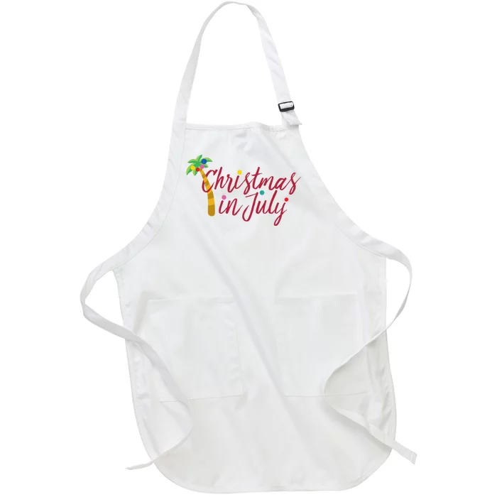 Christmas In July Palm Tree Full-Length Apron With Pocket