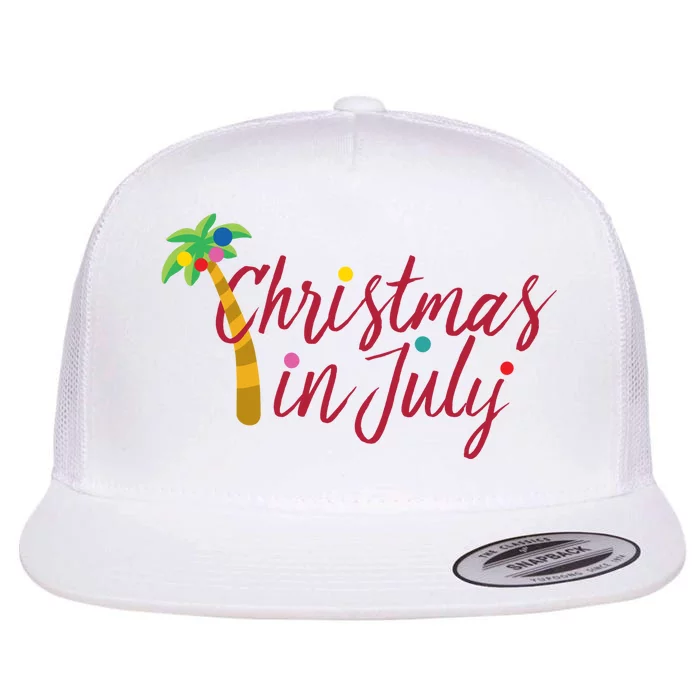 Christmas In July Palm Tree Flat Bill Trucker Hat