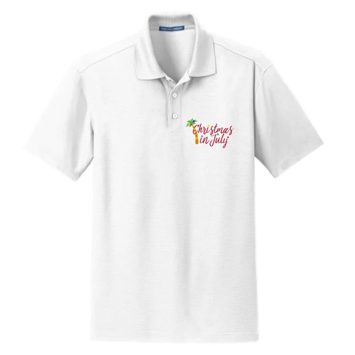 Christmas In July Palm Tree Dry Zone Grid Performance Polo