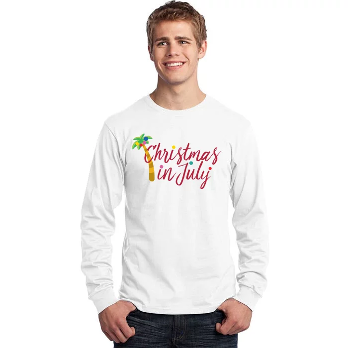 Christmas In July Palm Tree Tall Long Sleeve T-Shirt