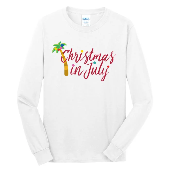 Christmas In July Palm Tree Tall Long Sleeve T-Shirt