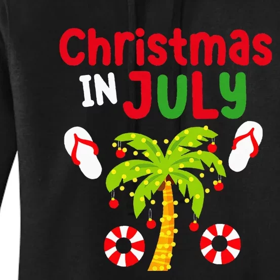 Christmas In July Flip Flop Funny Summer Xmas Women's Pullover Hoodie