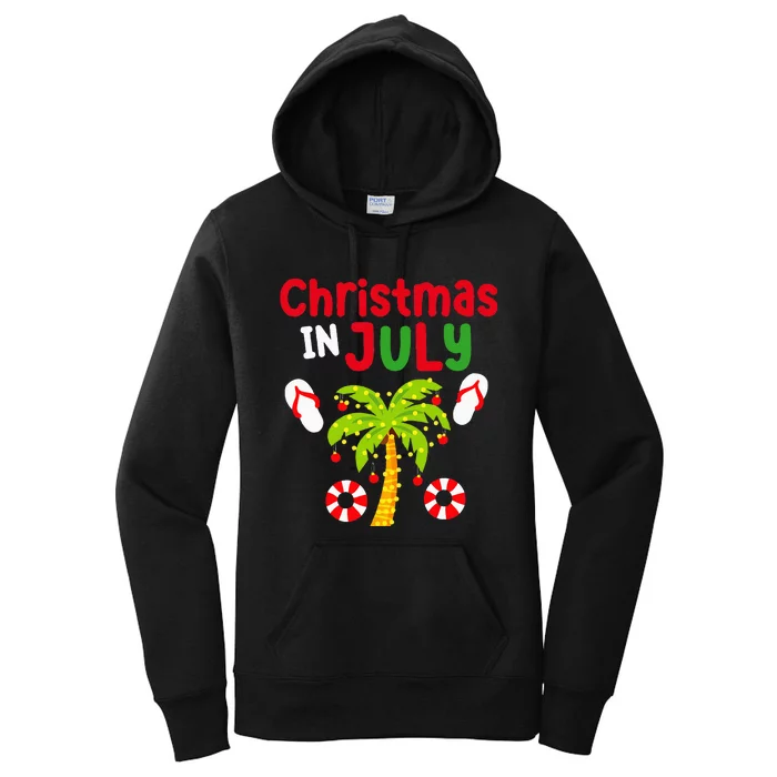 Christmas In July Flip Flop Funny Summer Xmas Women's Pullover Hoodie