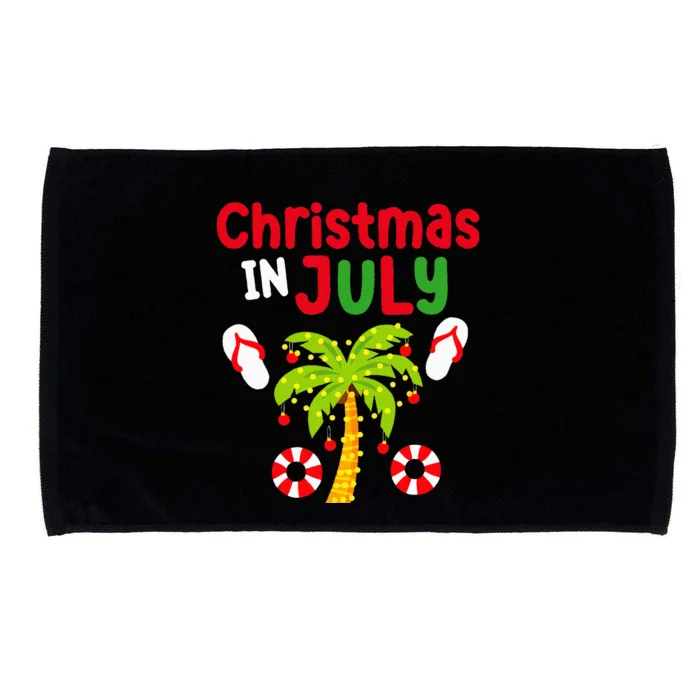 Christmas In July Flip Flop Funny Summer Xmas Microfiber Hand Towel