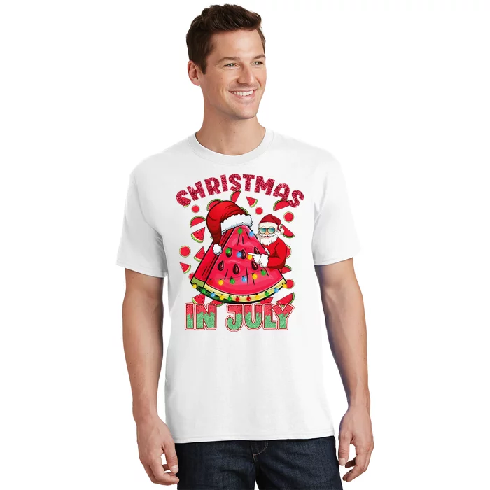 Christmas In July Watermelon Xmas Tree Summer T-Shirt