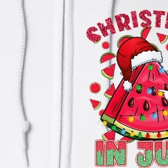 Christmas In July Watermelon Xmas Tree Summer Full Zip Hoodie