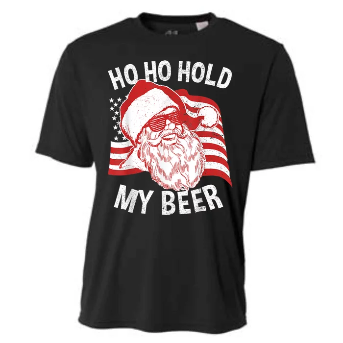 Christmas In July Santa Ho Ho Hold My Beer Drink Lover Cooling Performance Crew T-Shirt