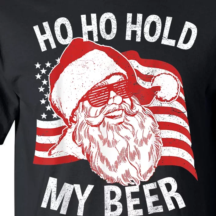 Christmas In July Santa Ho Ho Hold My Beer Drink Lover Tall T-Shirt