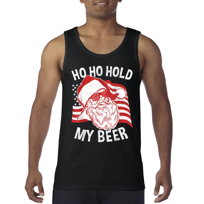 Christmas In July Santa Ho Ho Hold My Beer Drink Lover Tank Top