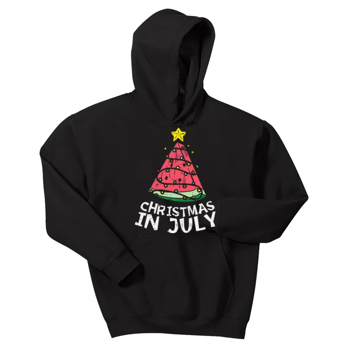 Christmas In July Watermelon Xmas Tree Summer Men Women Kids Kids Hoodie